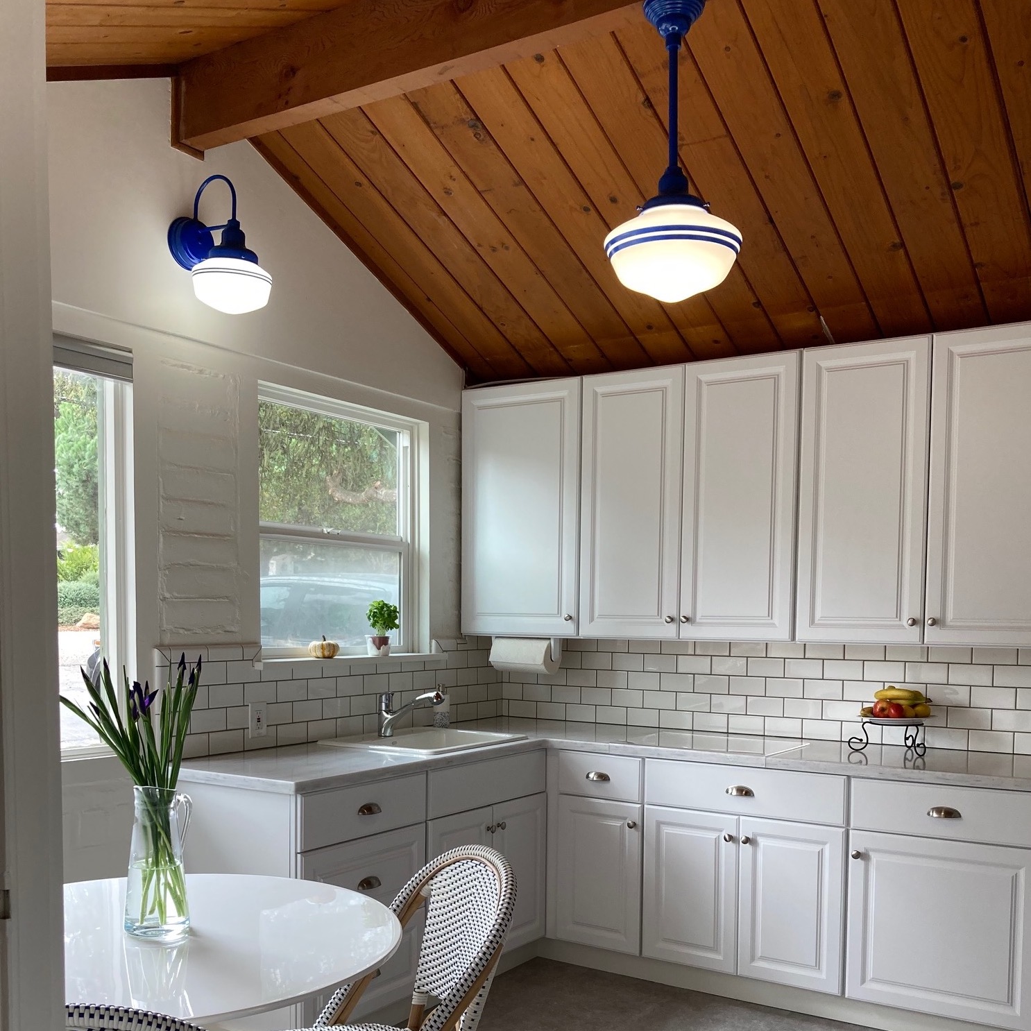 Primary Schoolhouse LED Stem Mount Pendant | Photo Courtesy Patty and Jim Berchem
